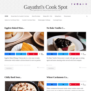 Gayathri`s Cook Spot â€“ Exotic Eggless Bakes and Vegetarian Recipes Around The World