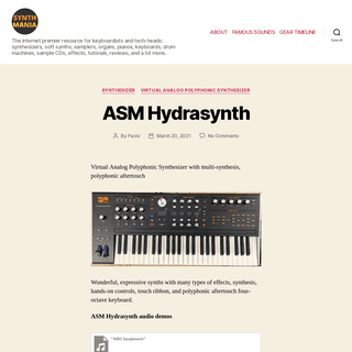 A complete backup of https://synthmania.com