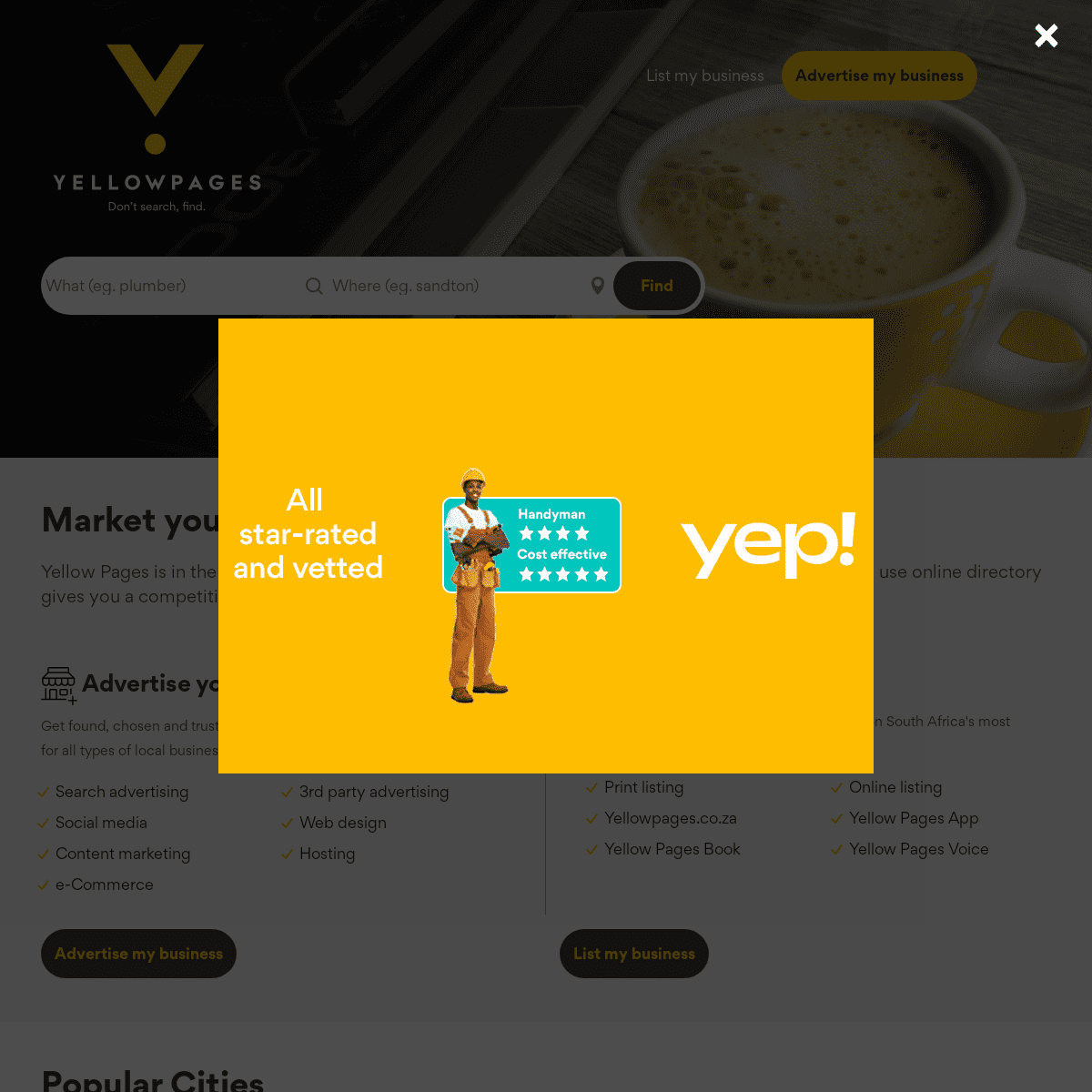 A complete backup of https://yellowpages.co.za