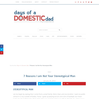 A complete backup of https://daysofadomesticdad.com/reasons-i-am-not-stereotypical-man/