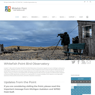 Whitefish Point Bird Observatory â€“ Documenting the distribution and abundance of birds in the Great Lakes region.