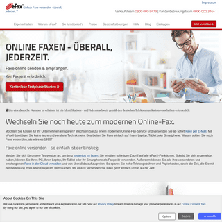 Online-Fax mit eFax - Faxe online senden & empfangen