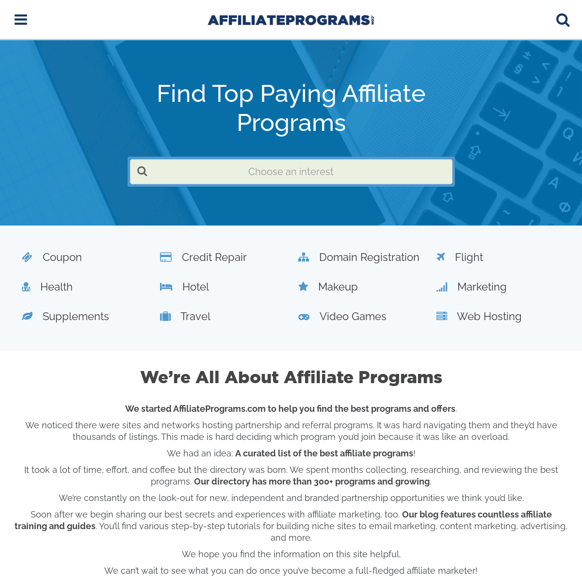 A complete backup of https://affiliateprograms.com