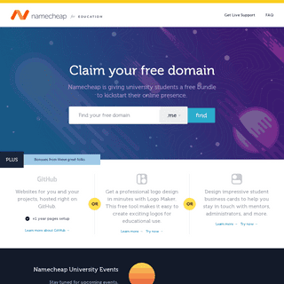 Namecheap Education Program- Free Domains for Students