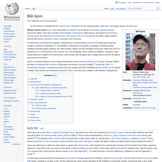 A complete backup of https://en.wikipedia.org/wiki/Bill_Ayers