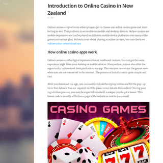 Introduction to Online Casino in New Zealand