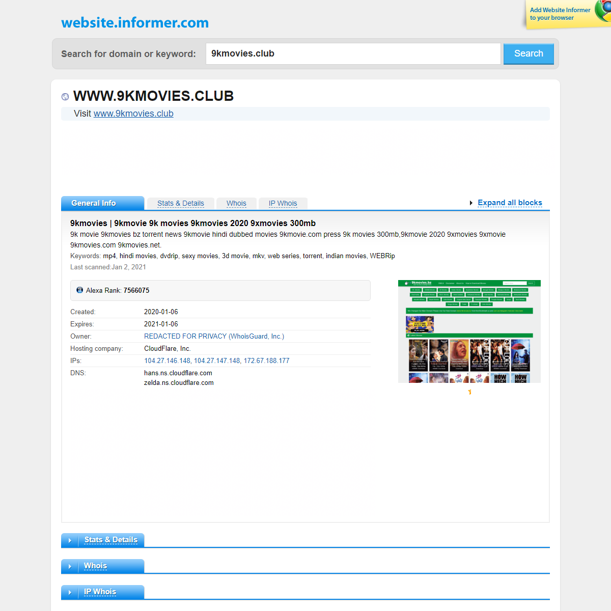 A complete backup of https://website.informer.com/9kmovies.club