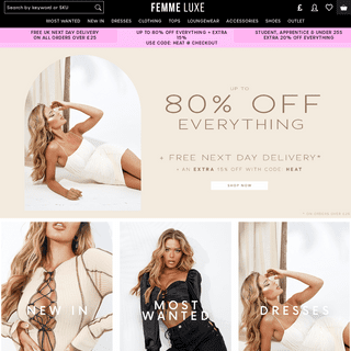 Women`s Clothing & Fashion Shopping, Shop Ladies Fashion Online - Femme Luxe - Femme Luxe UK 2021