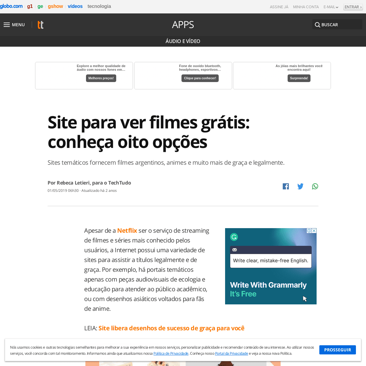 A complete backup of https://www.techtudo.com.br/listas/2019/05/site-para-ver-filmes-gratis-conheca-oito-opcoes.ghtml