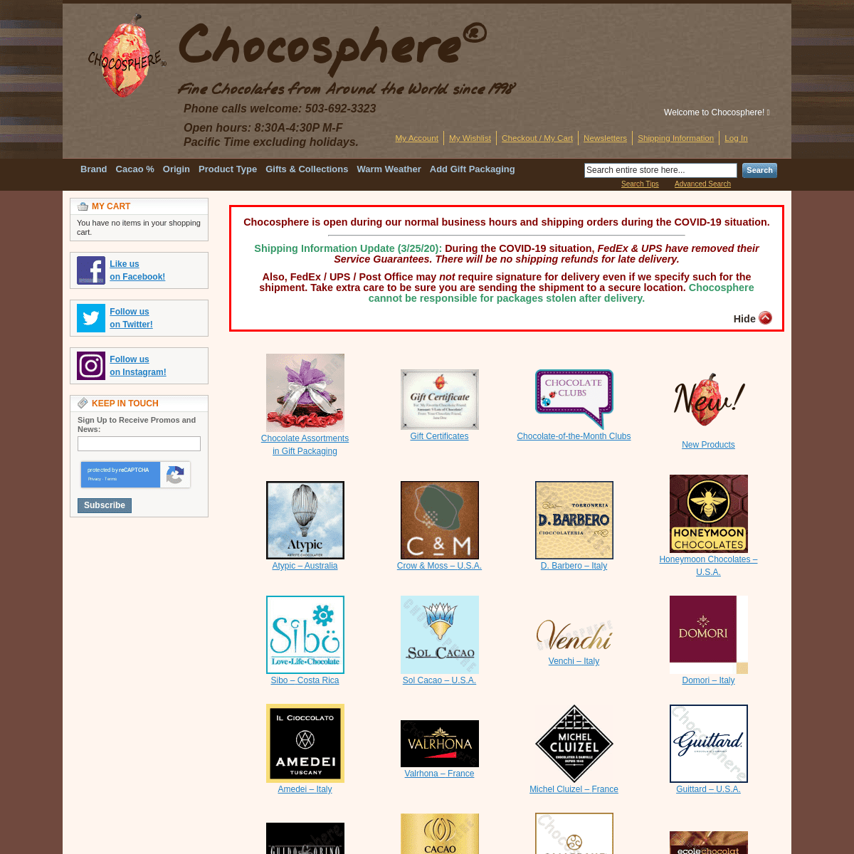 A complete backup of https://chocosphere.com