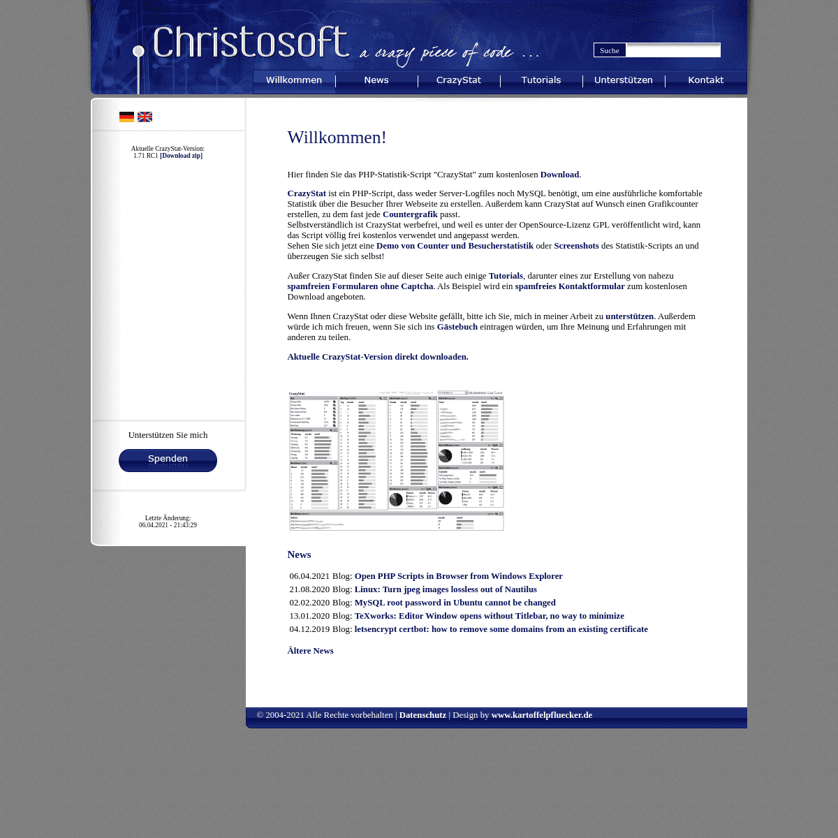 A complete backup of https://christosoft.de