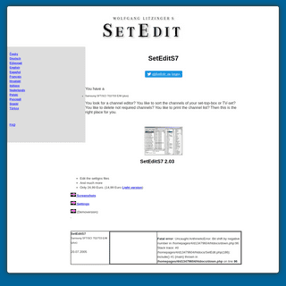 A complete backup of https://www.setedit.de/SetEdit.php?spr=2www.setedit.de/receiver.php?spr=2&Editor=27