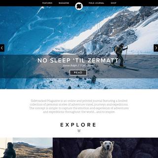 Sidetracked Magazine â€“ devoted to adventure, expeditions and exploration