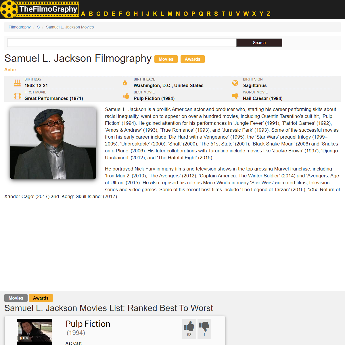 A complete backup of https://www.thefilmography.com/samuel-l-jackson-5135.php