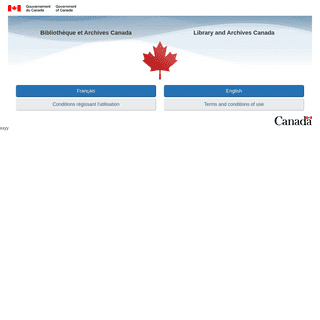 Bienvenue au site Web BibliothÃ¨que et Archives Canada - Welcome to the Library and Archives Canada website