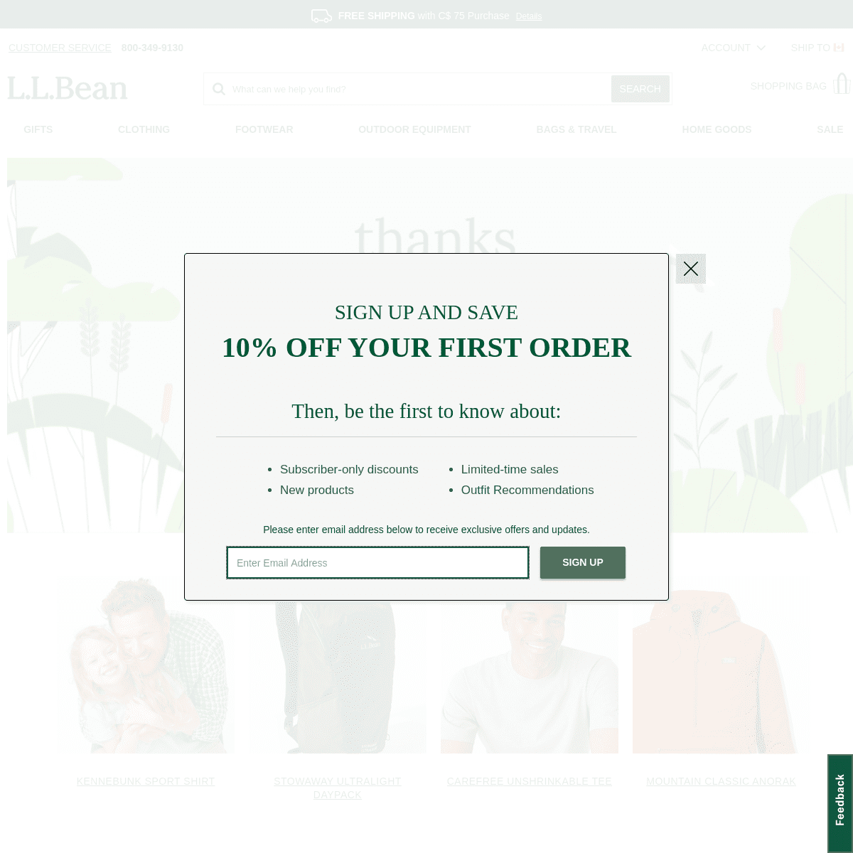 A complete backup of https://llbean.ca
