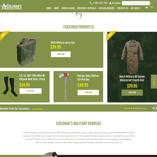 Coleman`s Military Surplus and Army Surplus Store