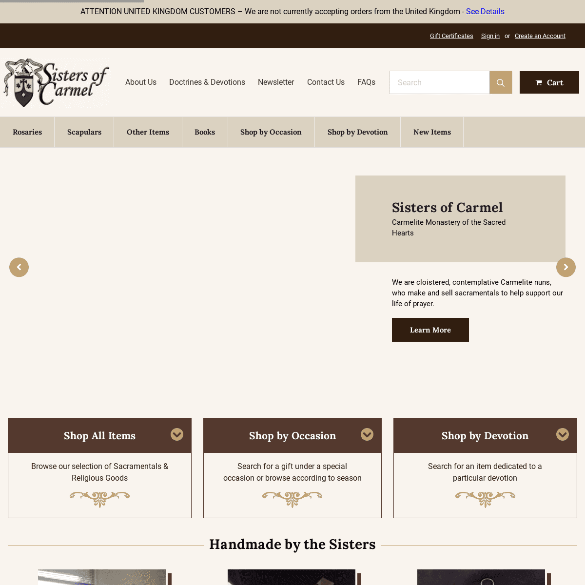 A complete backup of https://sistersofcarmel.com