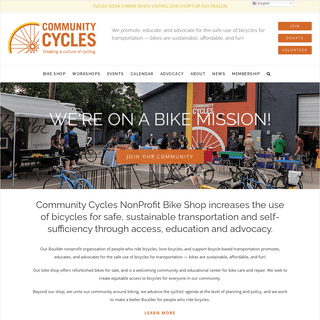 Community Cycles Nonprofit Bike Shop - Bicycle Advocacy - Boulder, CO