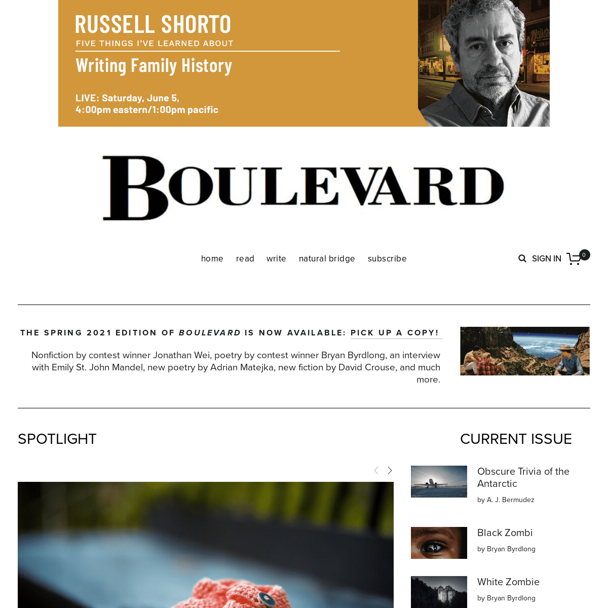 A complete backup of https://boulevardmagazine.org