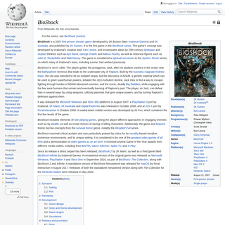 A complete backup of https://en.wikipedia.org/wiki/BioShock