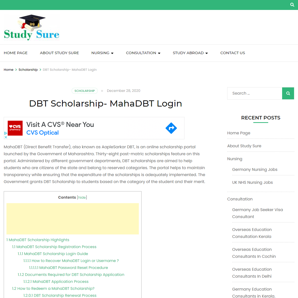 A complete backup of https://www.studysure.in/dbt-scholarship-mahadbt-login/