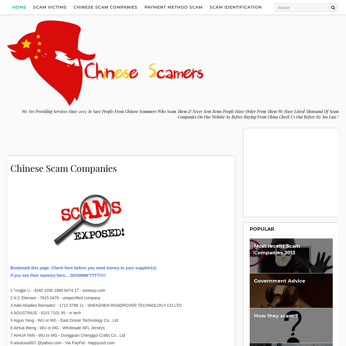 A complete backup of https://chinesescamers.blogspot.com/p/chinese-scam-companies.html