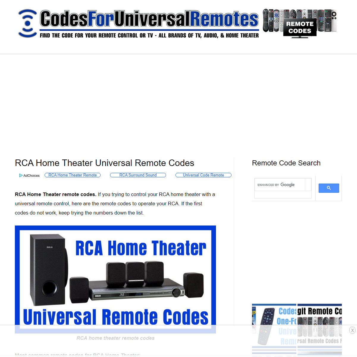 A complete backup of https://codesforuniversalremotes.com/rca-home-theater-universal-remote-codes/