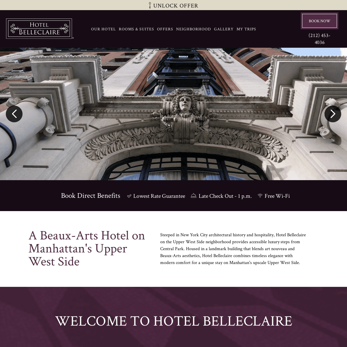 A complete backup of https://hotelbelleclaire.com