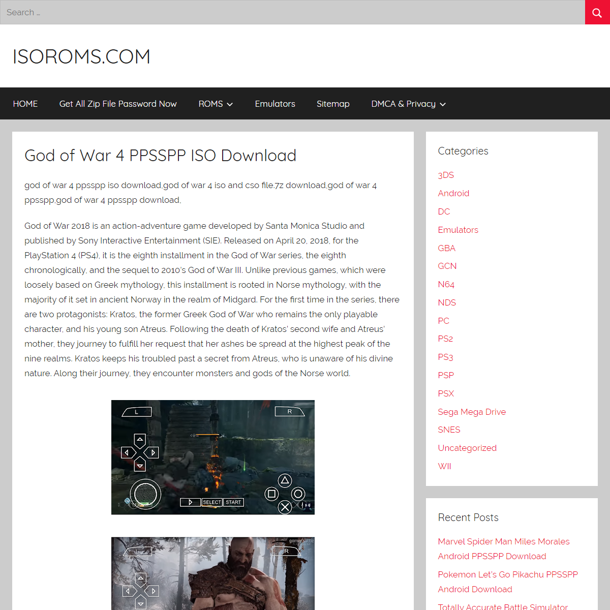 God of War 4 PPSSPP ISO Download â€“ ISOROMS.COM