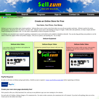 Sellzum - Create an Online Store and Sell Items for Free