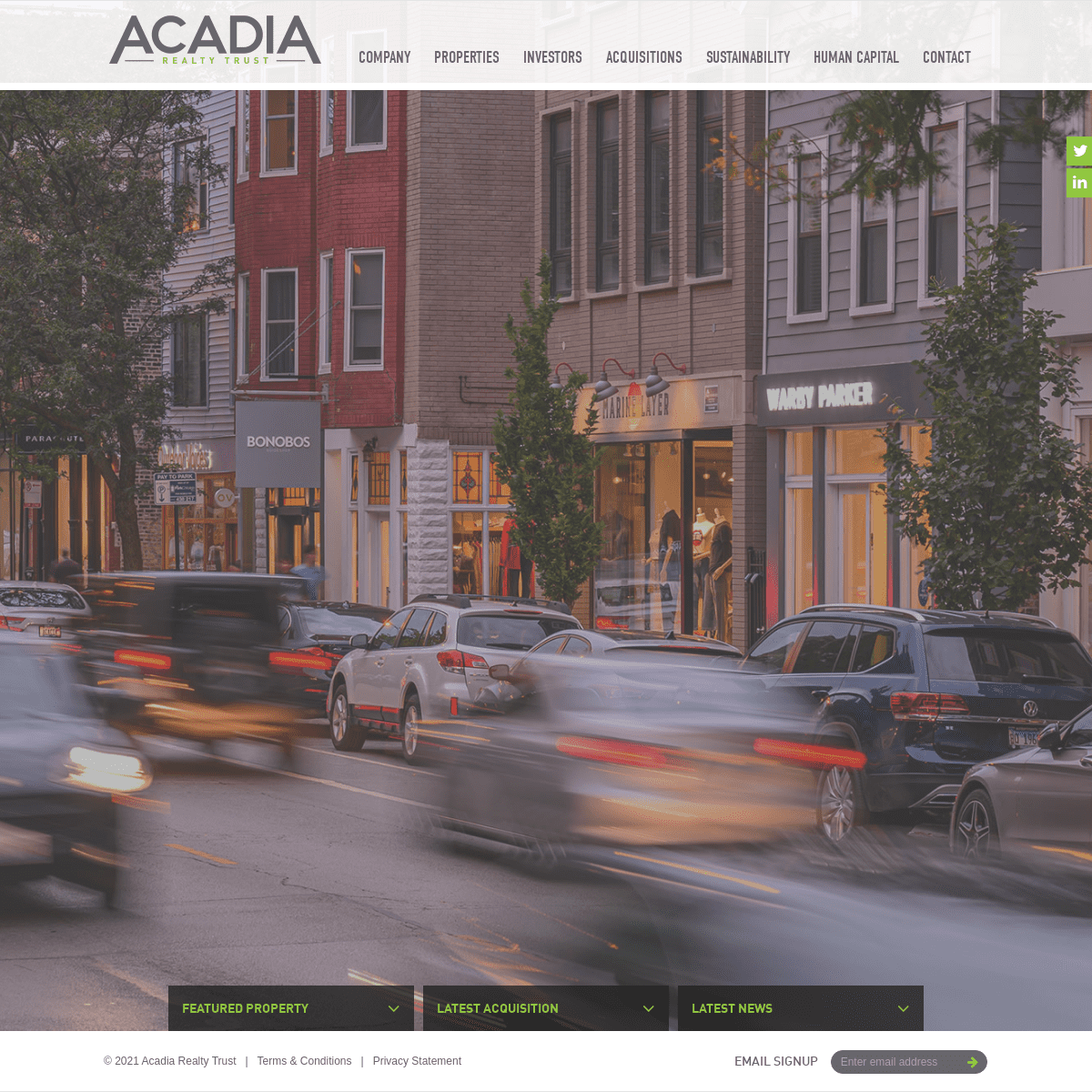 A complete backup of https://acadiarealty.com