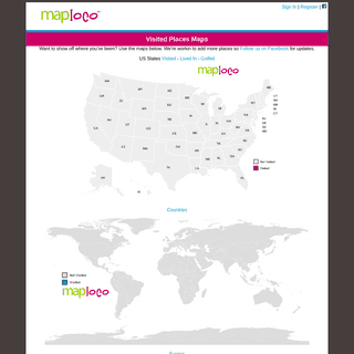 MapLoco! - Web Visitor Map - Visited States Map