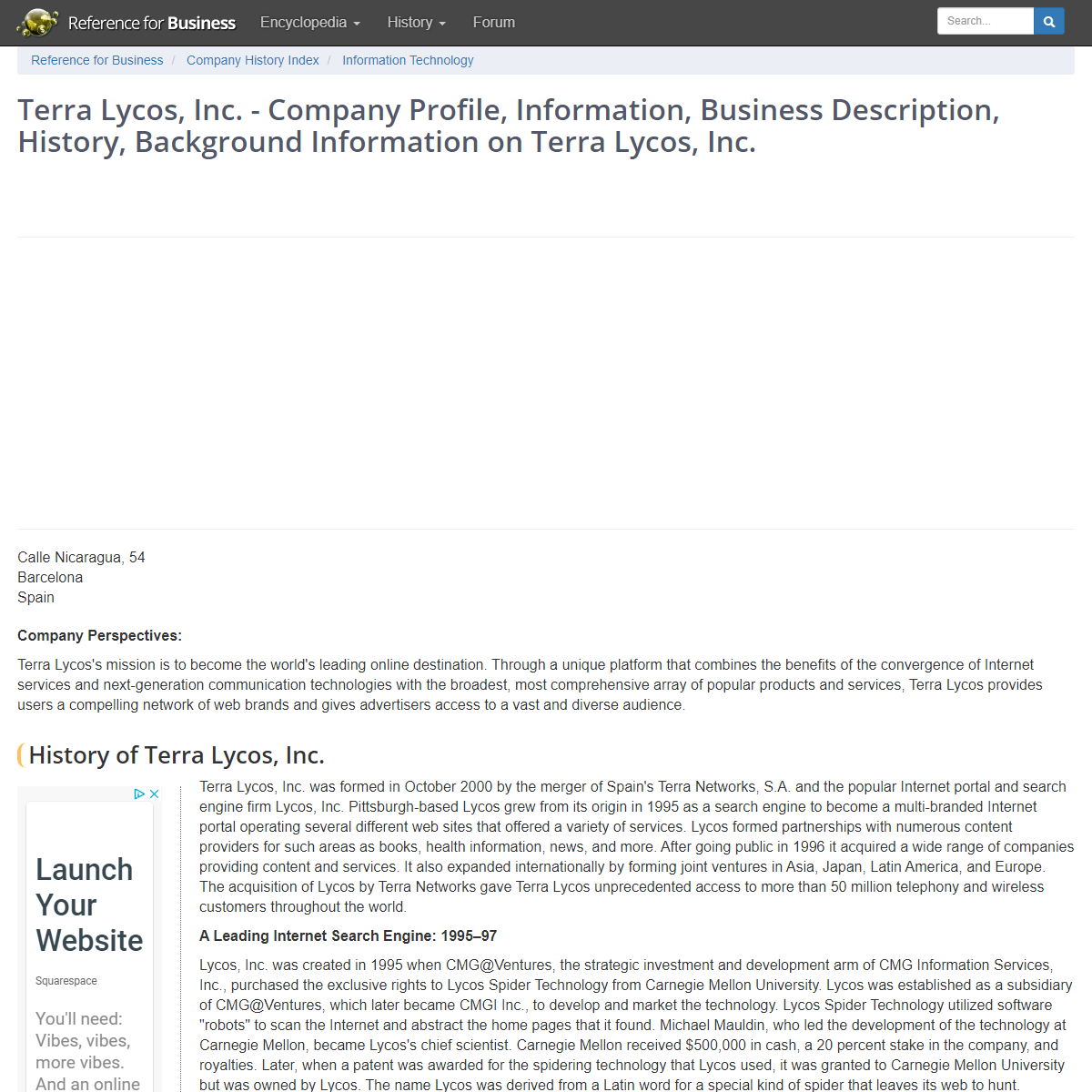 A complete backup of http://www.referenceforbusiness.com/history2/63/Terra-Lycos-Inc.html
