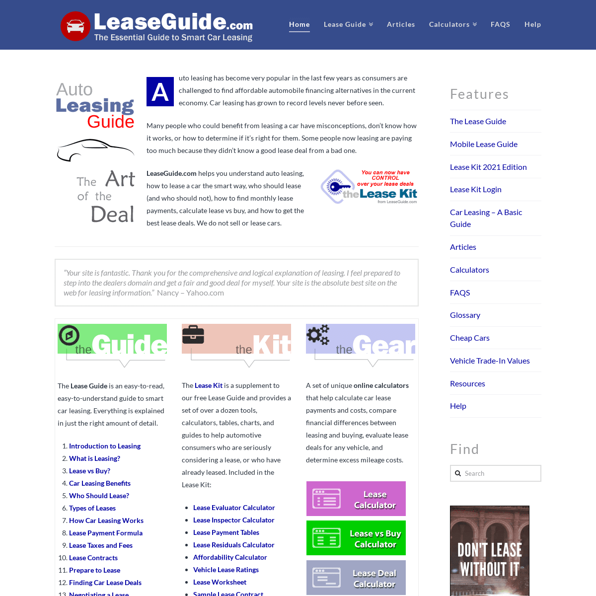 A complete backup of https://leaseguide.com
