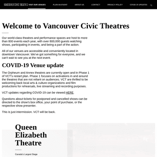 A complete backup of https://vancouvercivictheatres.com