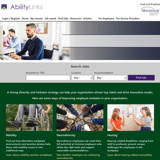 A Website for Job Seekers with Disabilities and Inclusive Employers - AbilityLinks