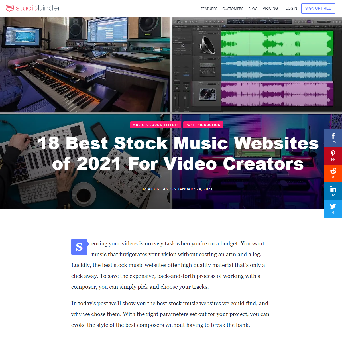 A complete backup of https://www.studiobinder.com/blog/best-stock-music-websites/