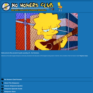 The No Homers Club - The Web`s Source For Simpsons Discussion
