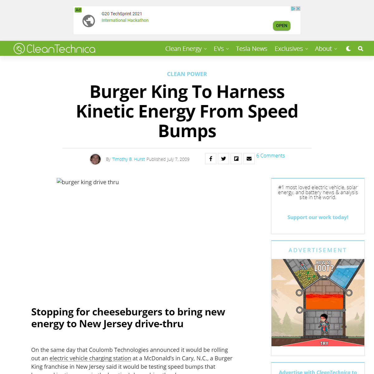 A complete backup of https://cleantechnica.com/2009/07/07/burger-king-to-harness-kinetic-energy-from-speed-bumps/