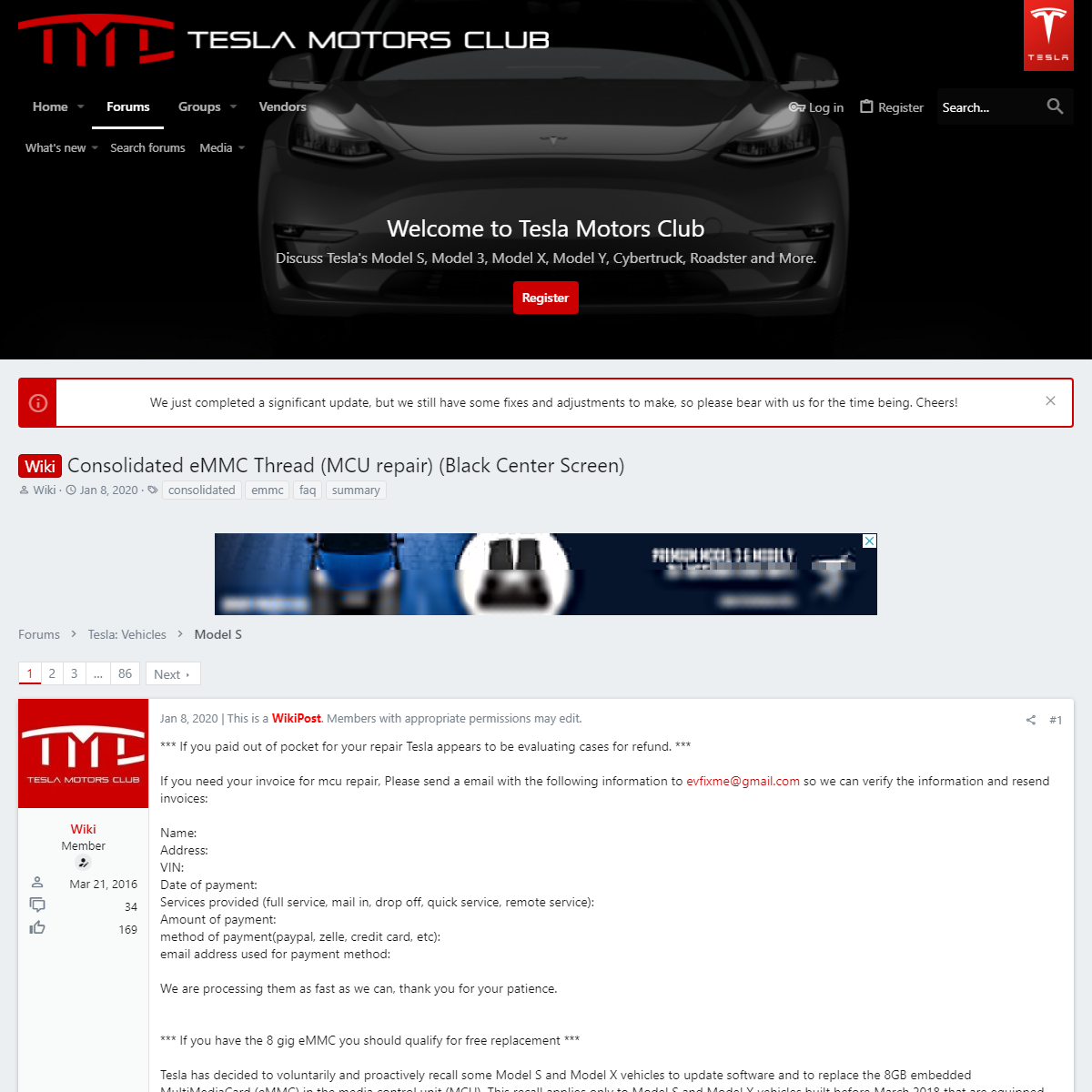 Wiki - Consolidated eMMC Thread (MCU repair) (Black Center Screen) - Tesla Motors Club