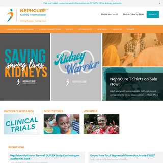 NephCure Kidney International Â® â€“ Saving Kidneys, Saving Lives