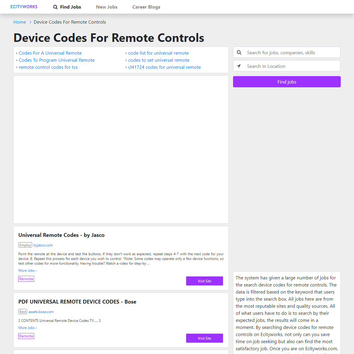 A complete backup of https://www.ecityworks.com/device-codes-for-remote-controls