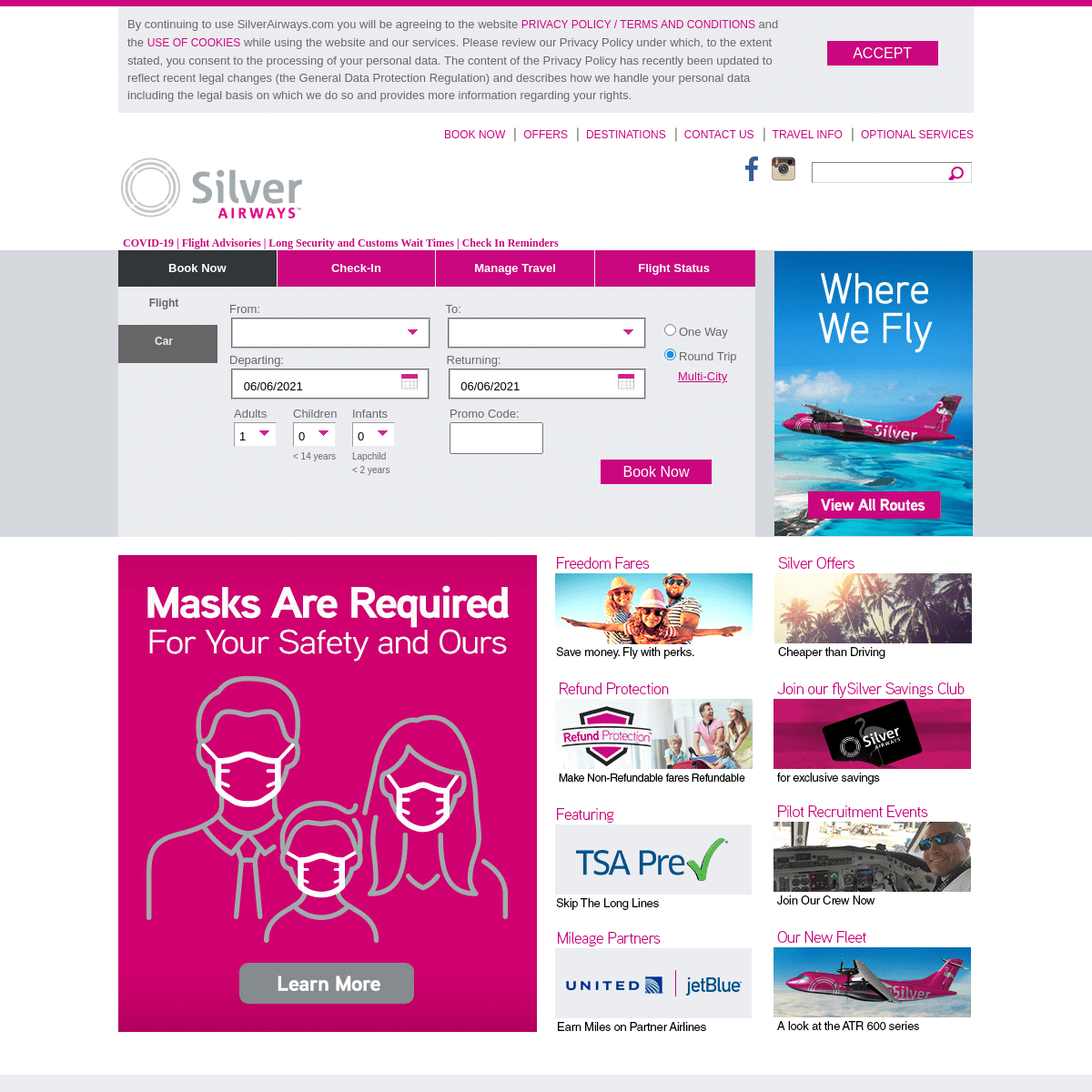 A complete backup of https://silverairways.com