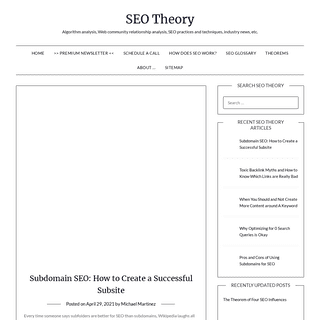 SEO Theory â€“ Algorithm analysis, Web community relationship analysis, SEO practices and techniques, industry news, etc.
