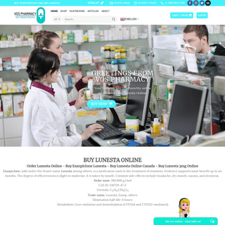 Buy lunesta online Home â€” Vos Pharmacy