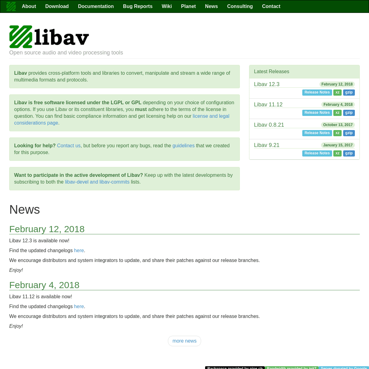 A complete backup of https://libav.org