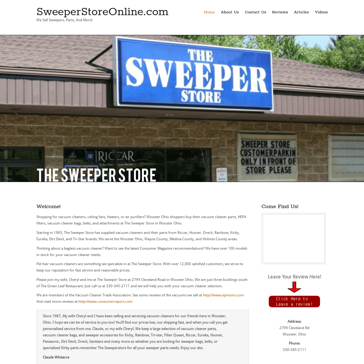 A complete backup of https://sweeperstoreonline.com