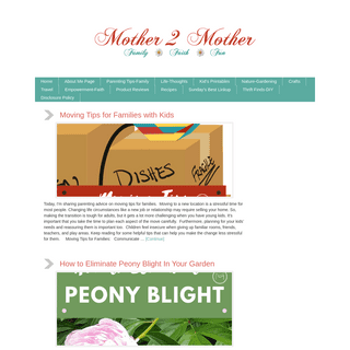 Mother 2 Mother Blog - Parenting, Gardening and Bird Watching, Kids Printables, Family Travel