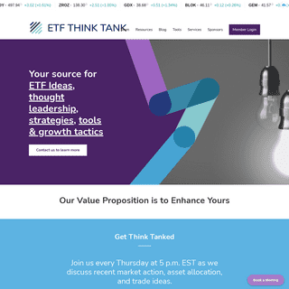ETF Think Tank - Our value prop is to enhance yours